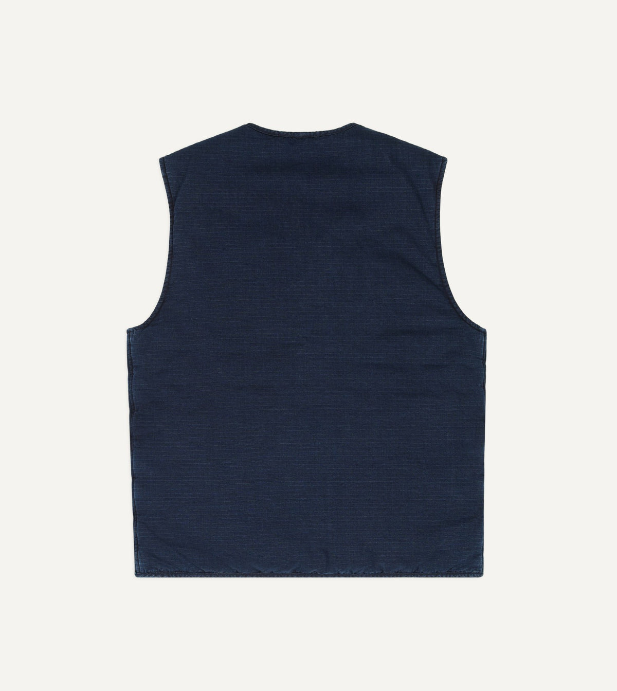 Drake's Indigo Cotton Wadded Vest