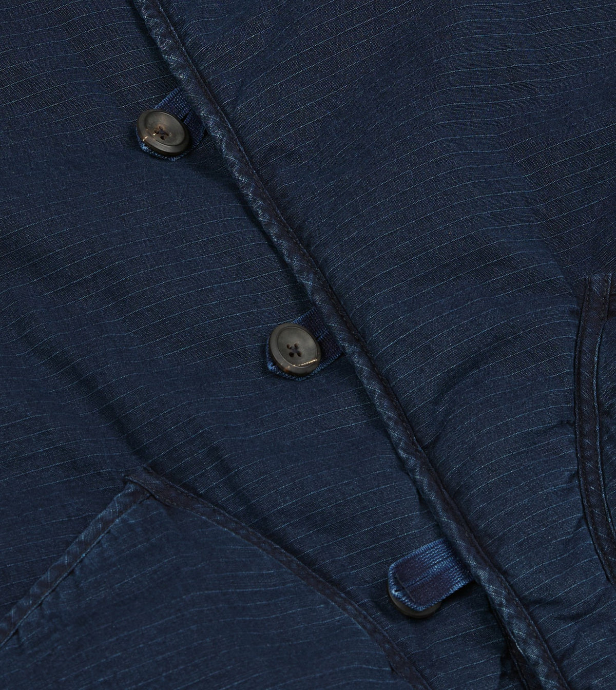 Drake's Indigo Cotton Wadded Vest