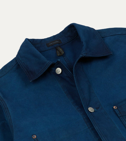 Drake's Indigo Dyed Chore Jacket