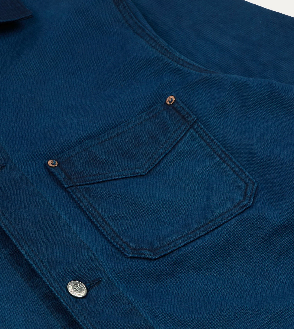 Drake's Indigo Dyed Chore Jacket