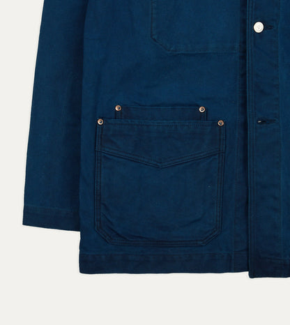 Drake's Indigo Dyed Chore Jacket
