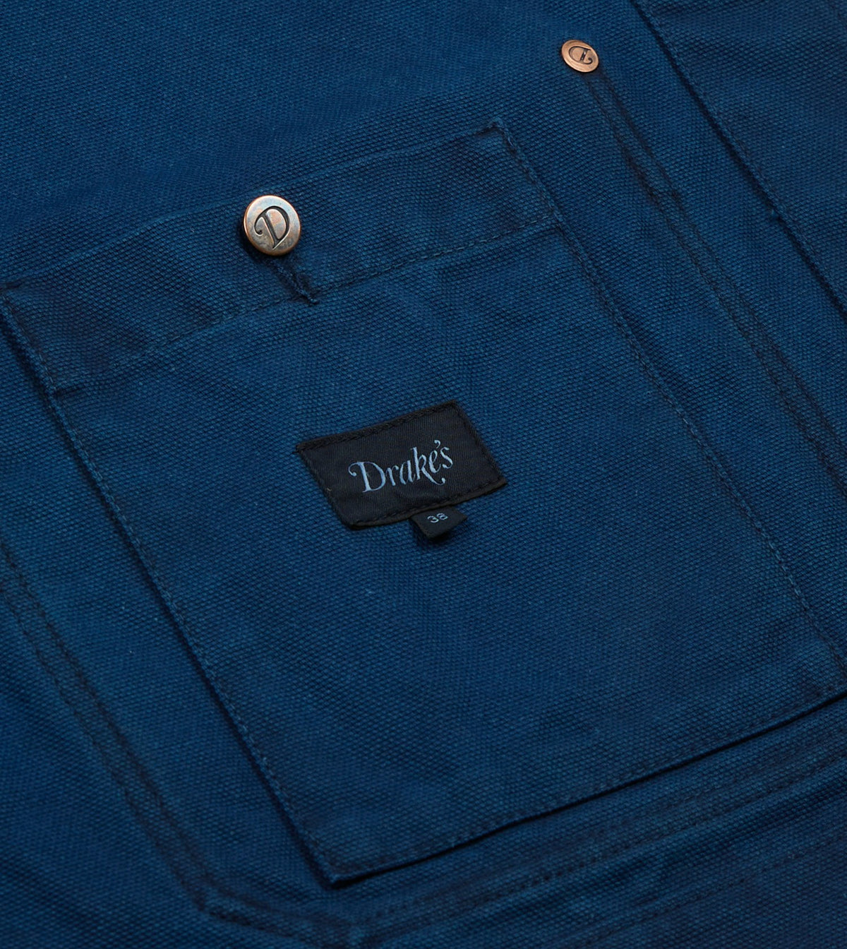 Drake's Indigo Dyed Chore Jacket