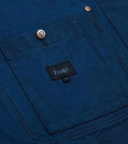 Drake's Indigo Dyed Chore Jacket