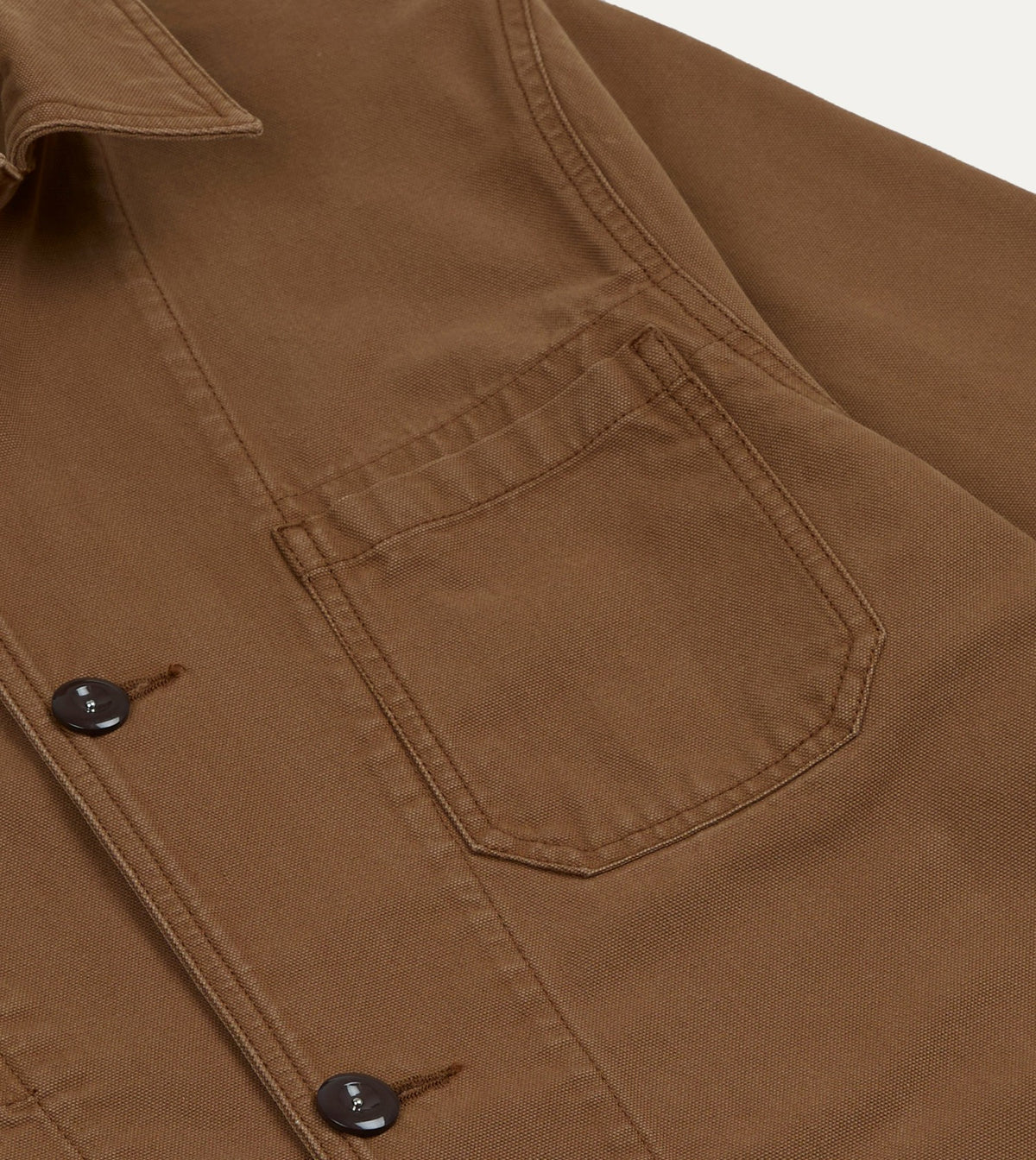 Drake's Tobacco Canvas Mitred Chore Jacket