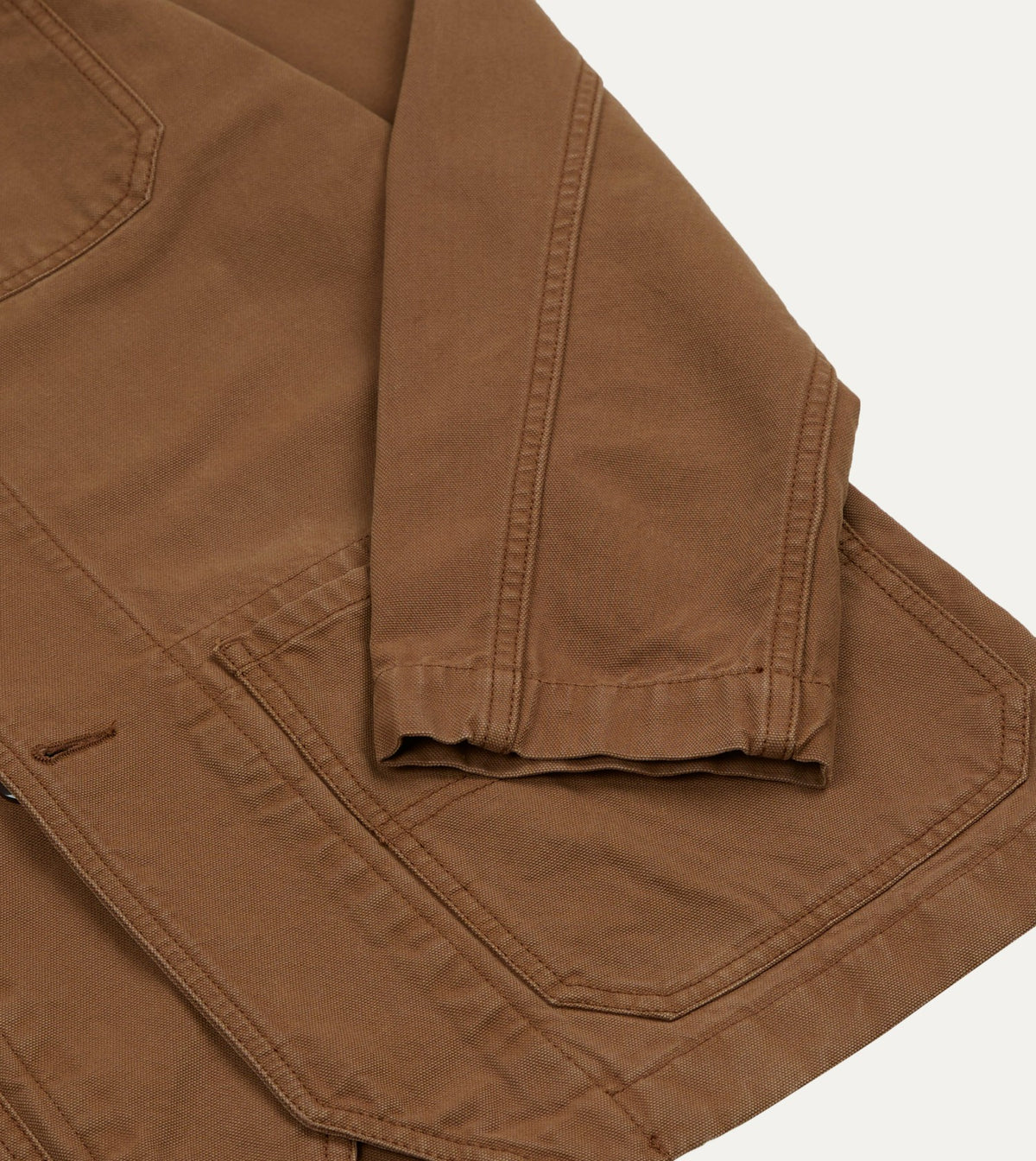 Drake's Tobacco Canvas Mitred Chore Jacket