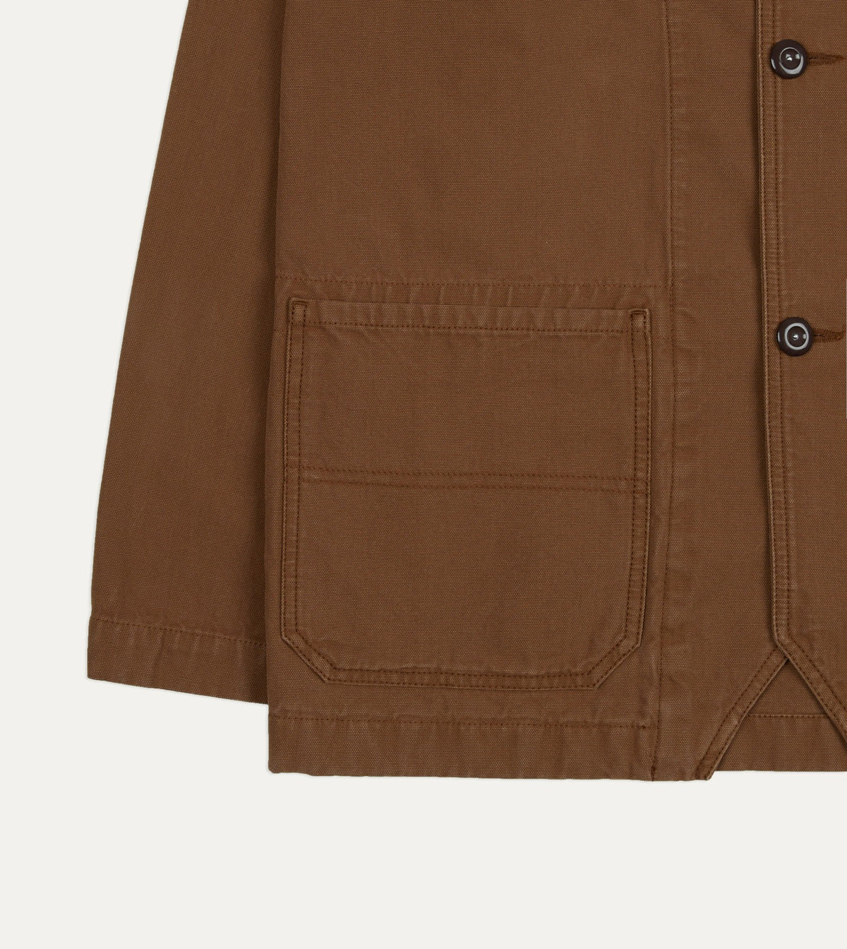 Drake's Tobacco Canvas Mitred Chore Jacket