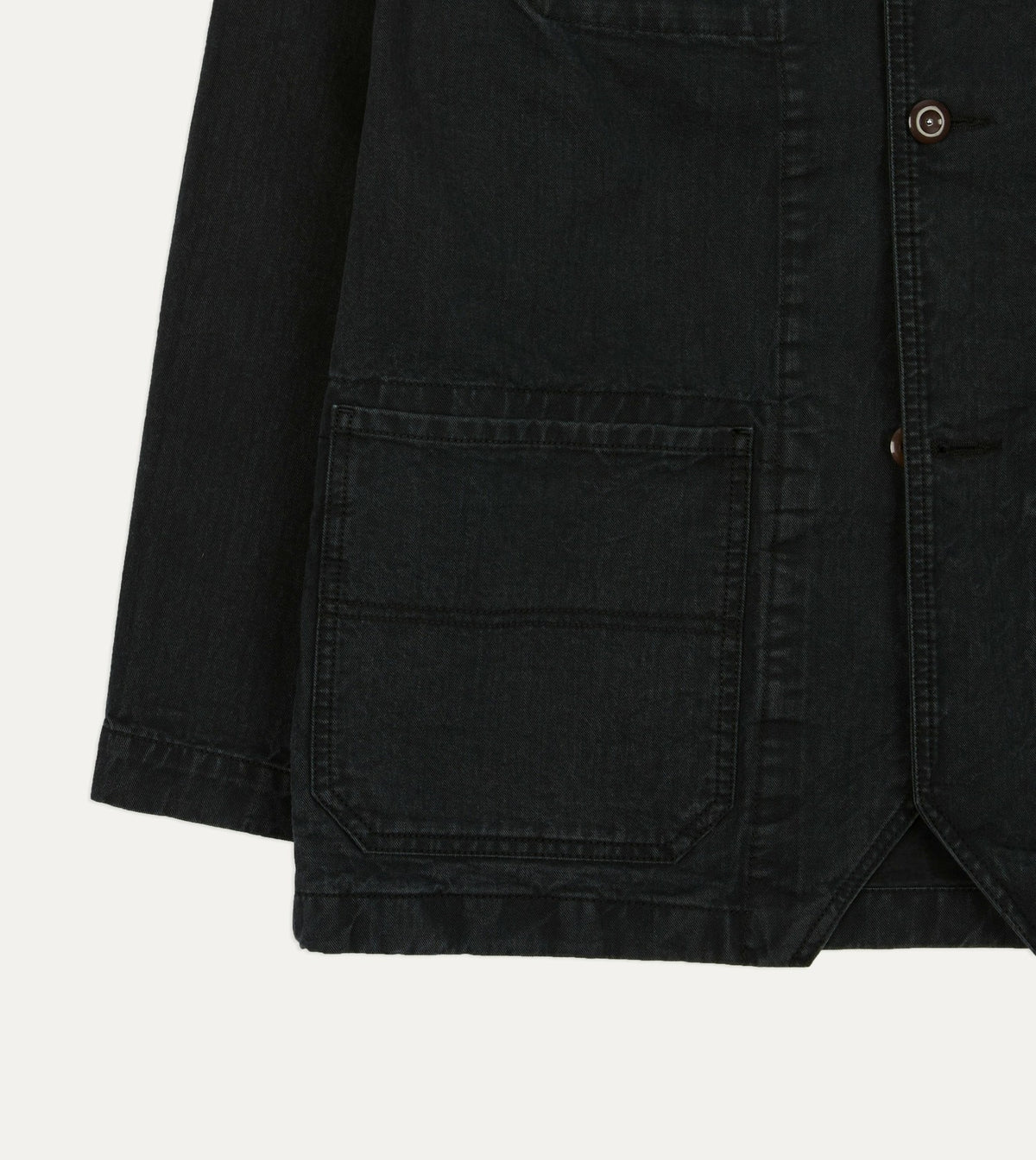 Drake's Navy Twill Mitred Chore Jacket