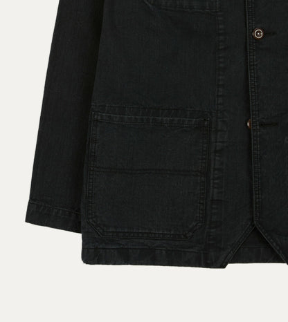 Drake's Navy Twill Mitred Chore Jacket