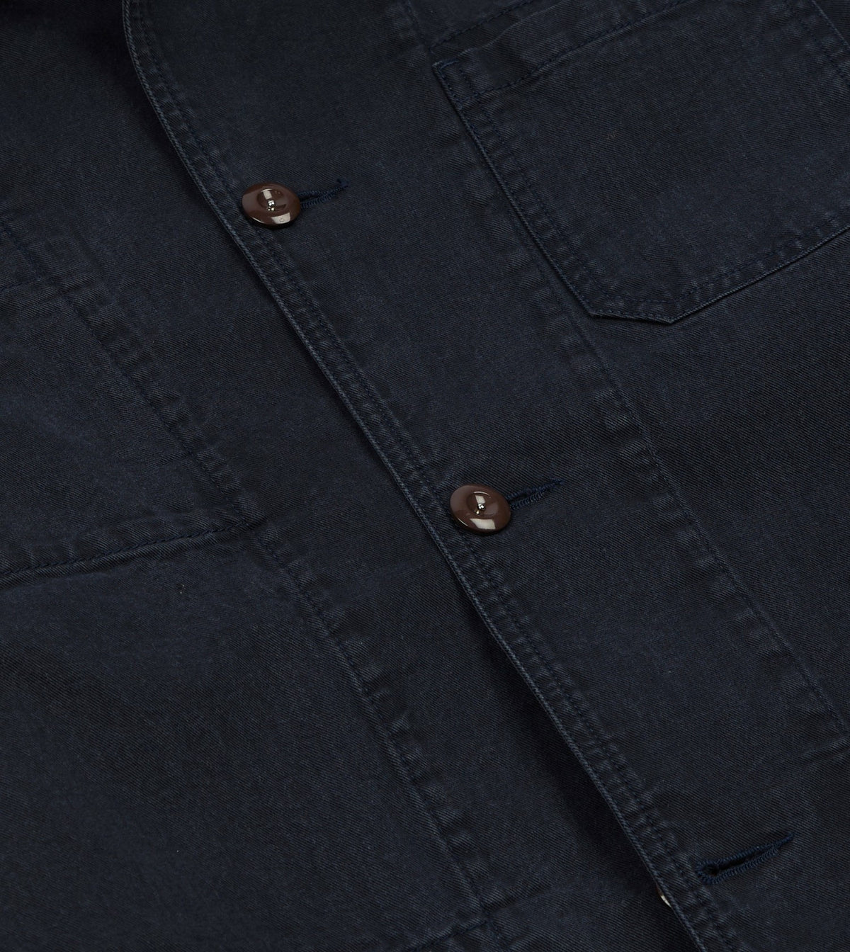 Drake's Navy Twill Mitred Chore Jacket