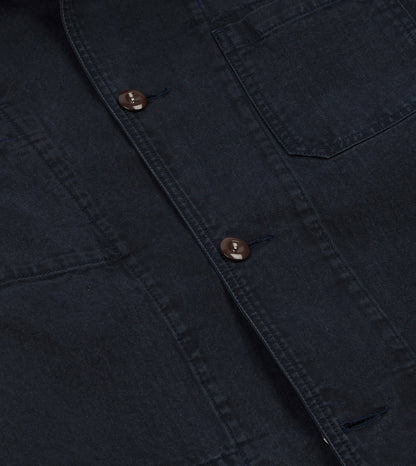 Drake's Navy Twill Mitred Chore Jacket