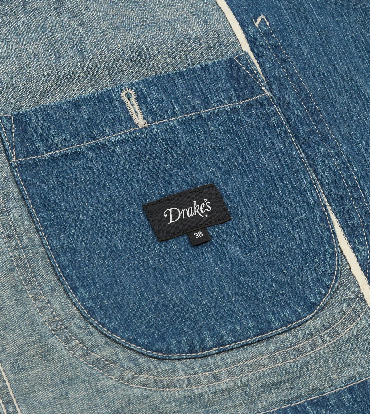 Drake's Stone Wash Selvedge Denim Artist Chore Jacket