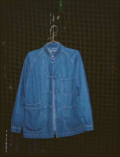 Drake's Stone Wash Selvedge Denim Artist Chore Jacket