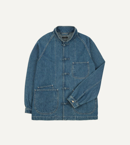 Drake's Stone Wash Selvedge Denim Artist Chore Jacket