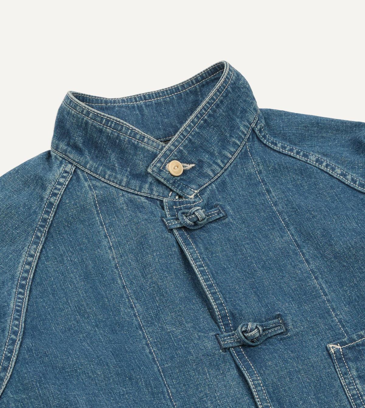 Drake's Stone Wash Selvedge Denim Artist Chore Jacket