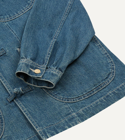 Drake's Stone Wash Selvedge Denim Artist Chore Jacket