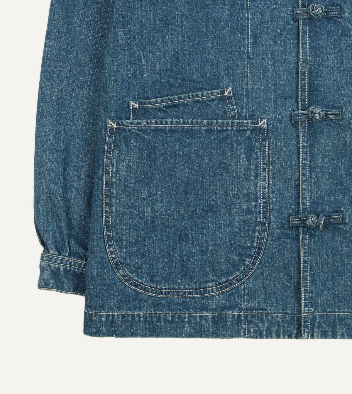 Drake's Stone Wash Selvedge Denim Artist Chore Jacket