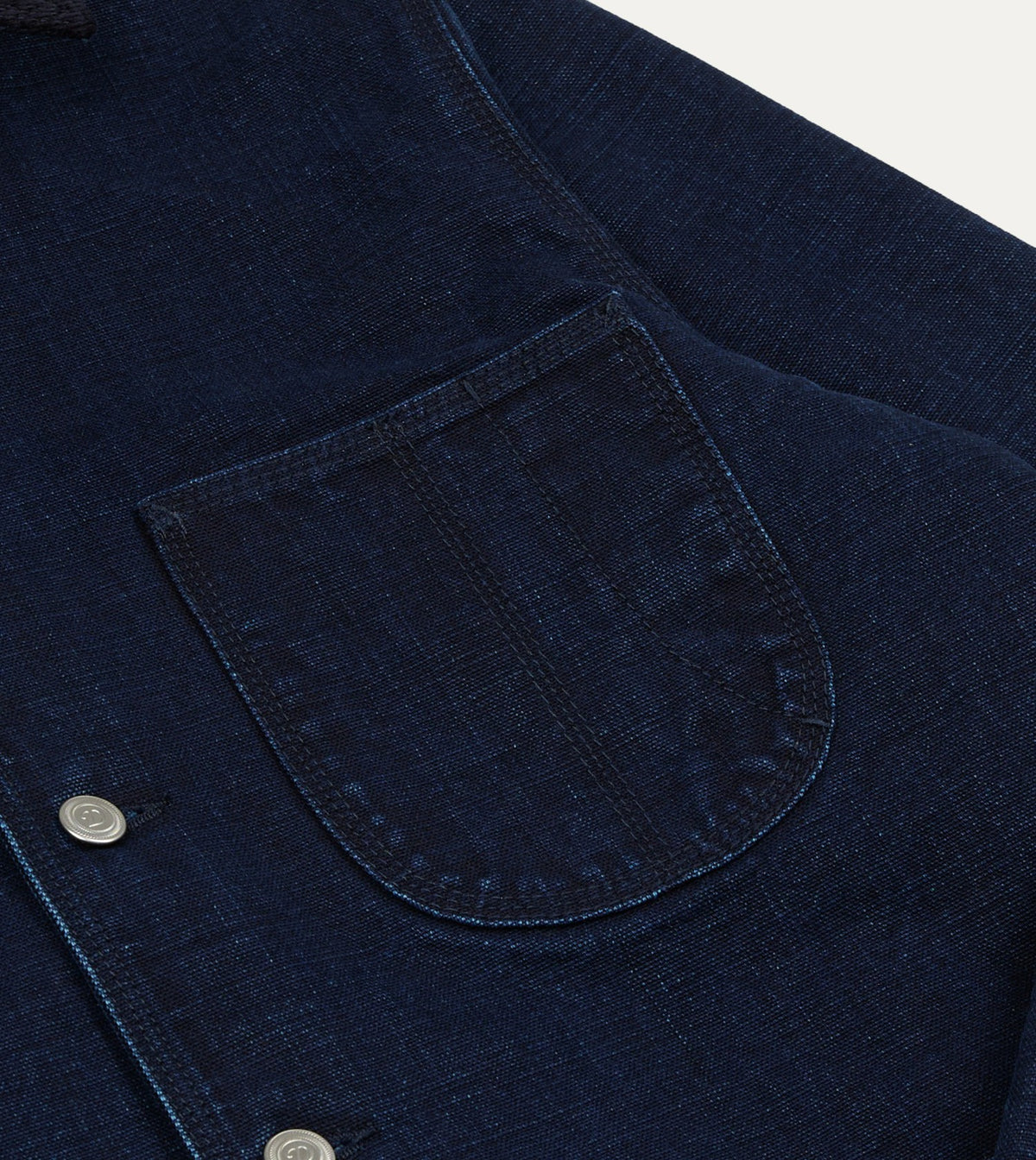 Drake's Indigo Denim Lined Chore Jacket