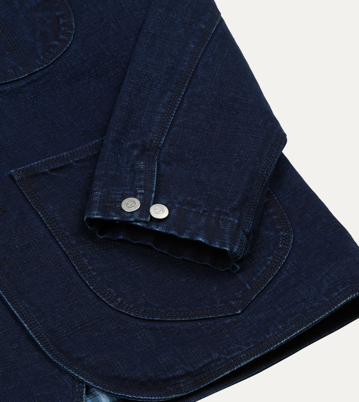 Drake's Indigo Denim Lined Chore Jacket