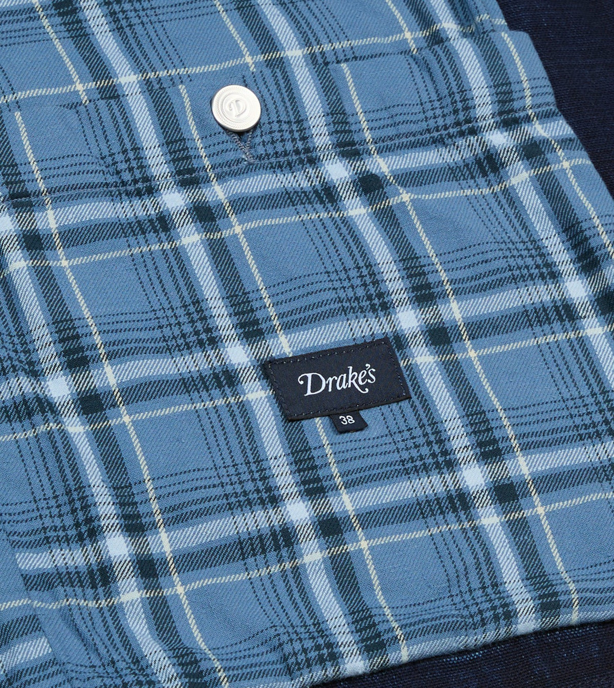 Drake's Indigo Denim Lined Chore Jacket
