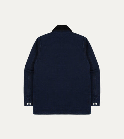 Drake's Indigo Denim Lined Chore Jacket
