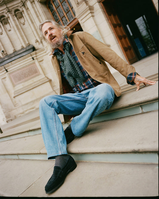 Drake's Brown Cotton Canvas Western Chore Jacket