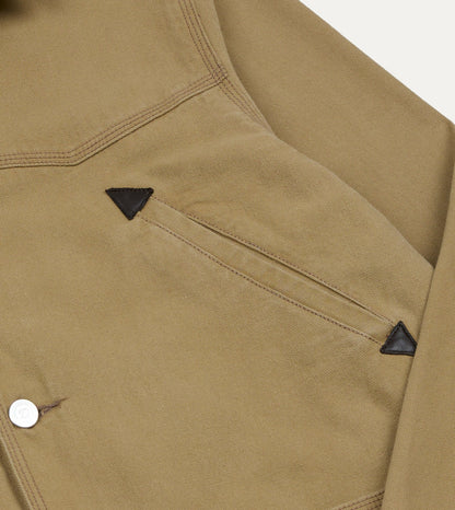 Drake's Brown Cotton Canvas Western Chore Jacket