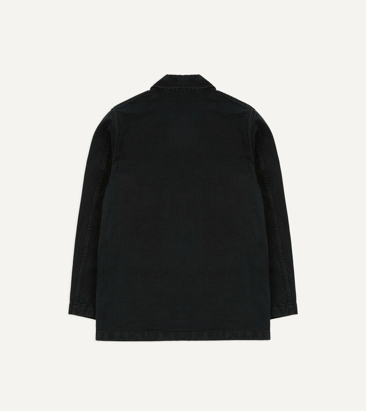 Drake's Black Twill Mitred Chore Jacket