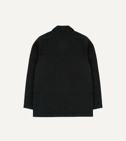 Drake's Black Twill Mitred Chore Jacket