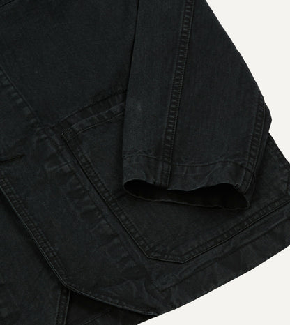 Drake's Black Twill Mitred Chore Jacket
