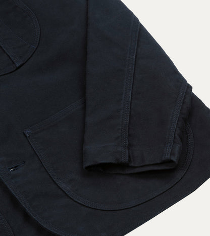 Drake's Navy Moleskin Raglan Work Coat
