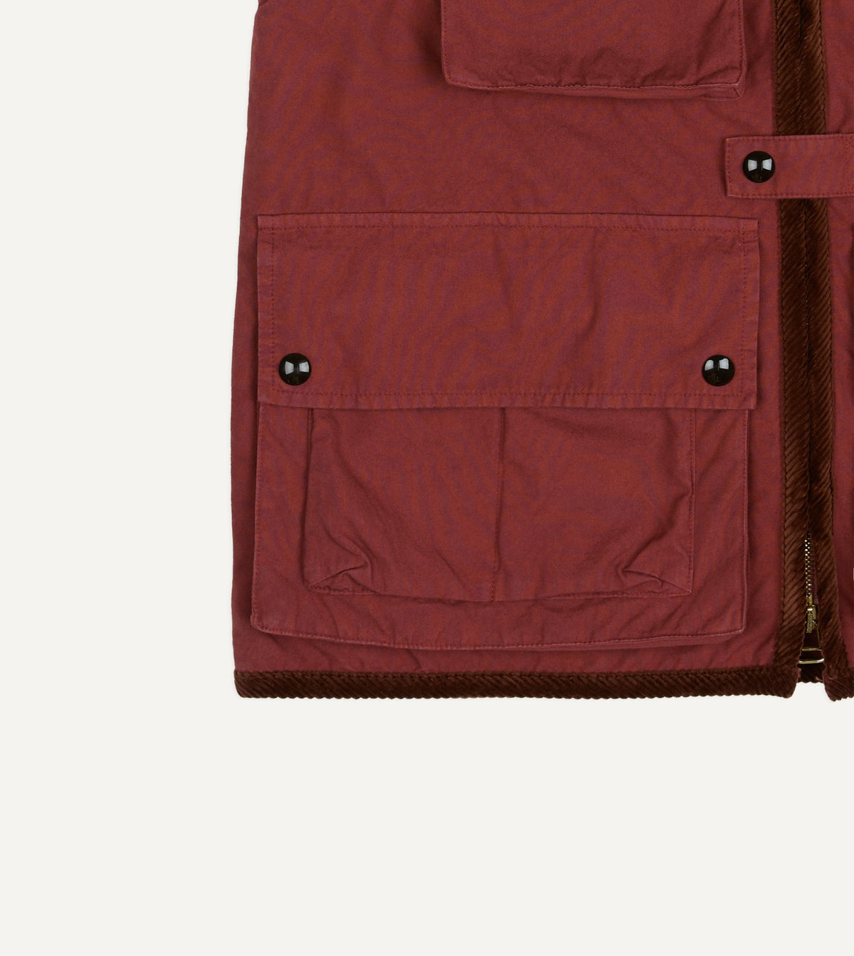 Drake's Washed Red Cotton Urban Safari Vest