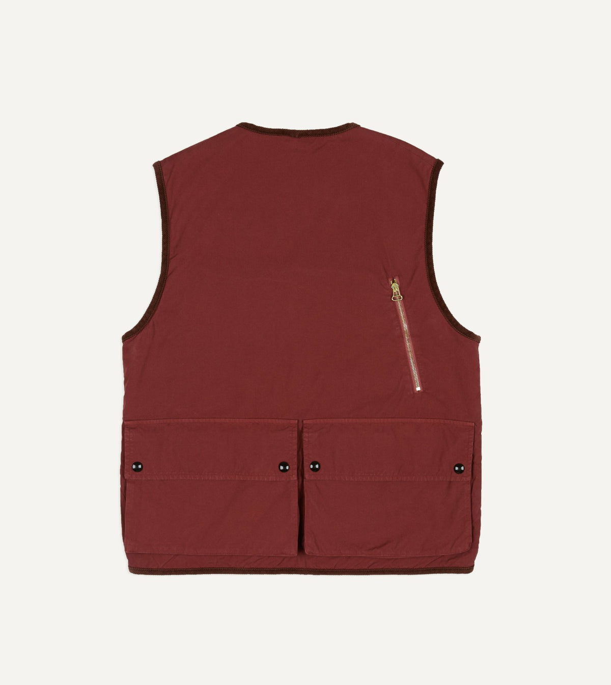 Drake's Washed Red Cotton Urban Safari Vest
