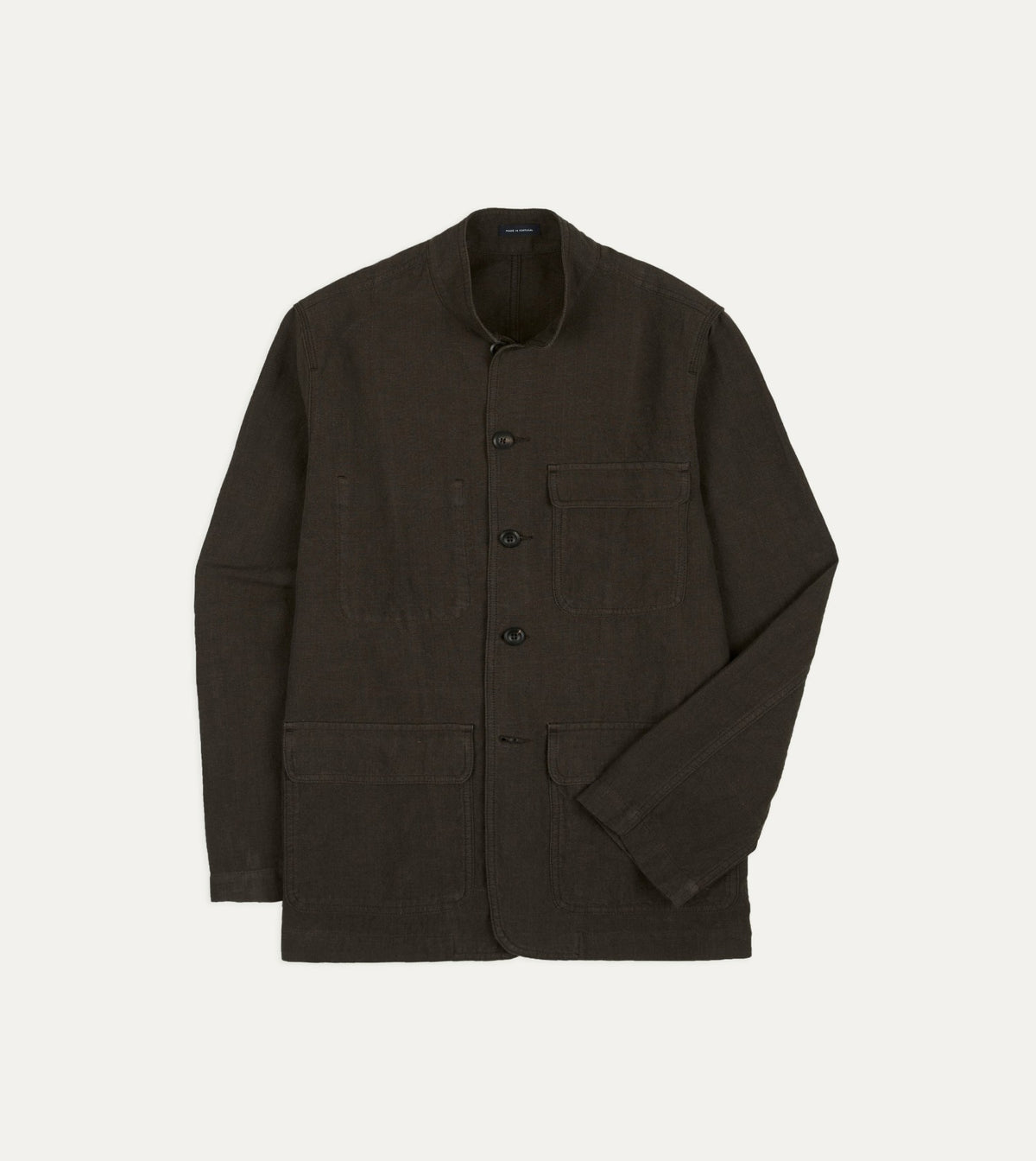 Drake's Brown Linen Forestière Jacket