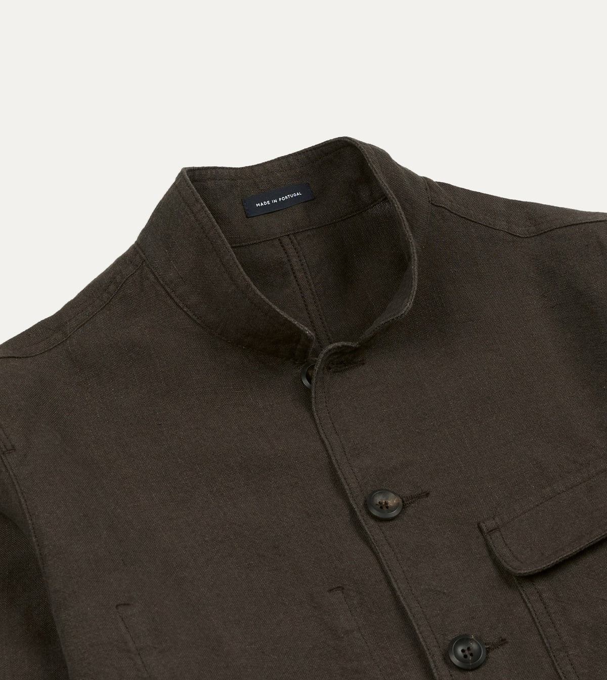 Drake's Brown Linen Forestière Jacket