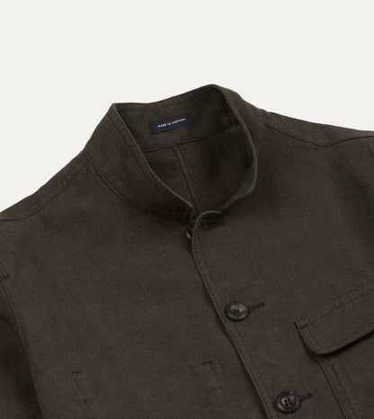 Drake's Brown Linen Forestière Jacket