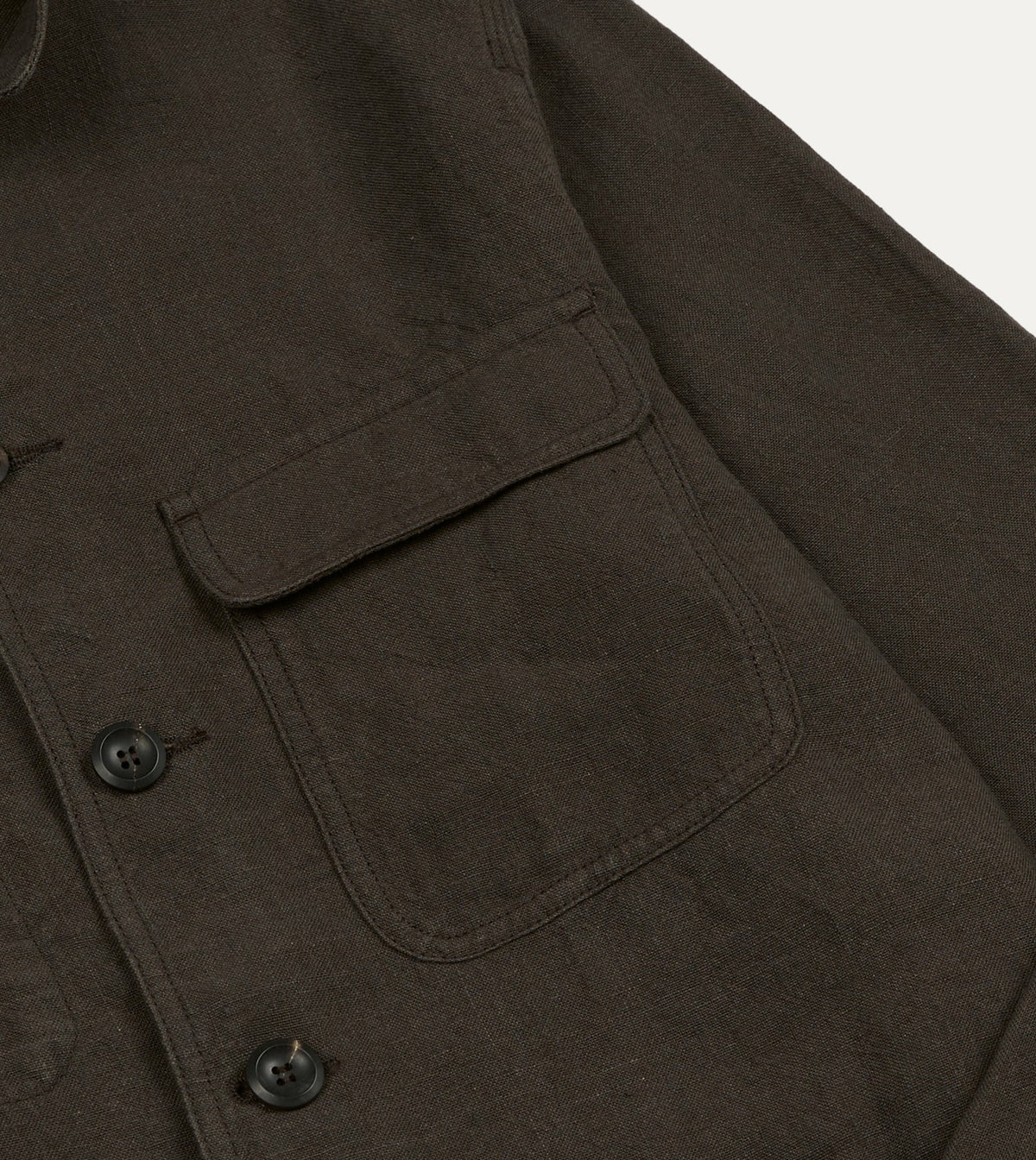 Drake's Brown Linen Forestière Jacket