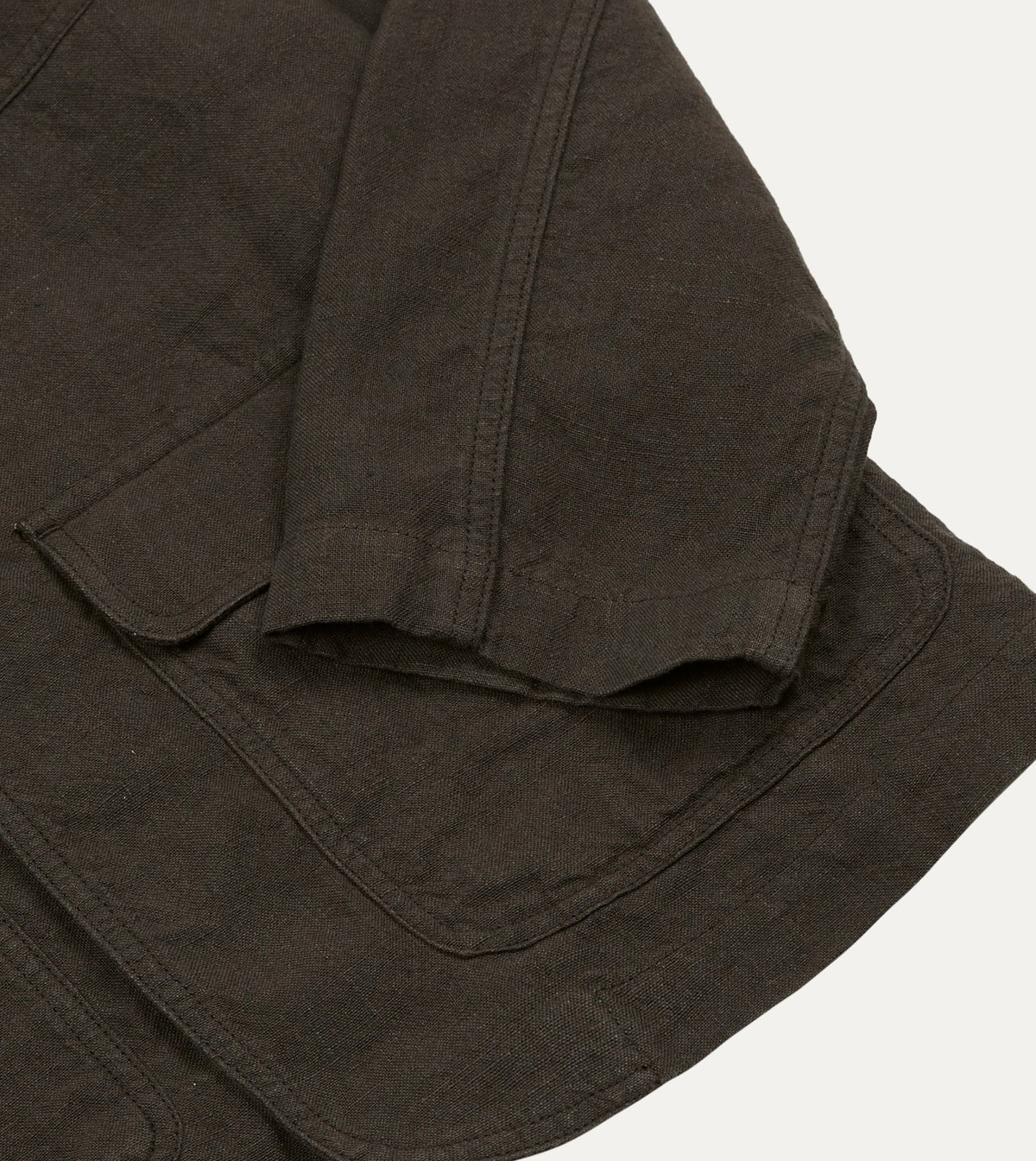 Drake's Brown Linen Forestière Jacket
