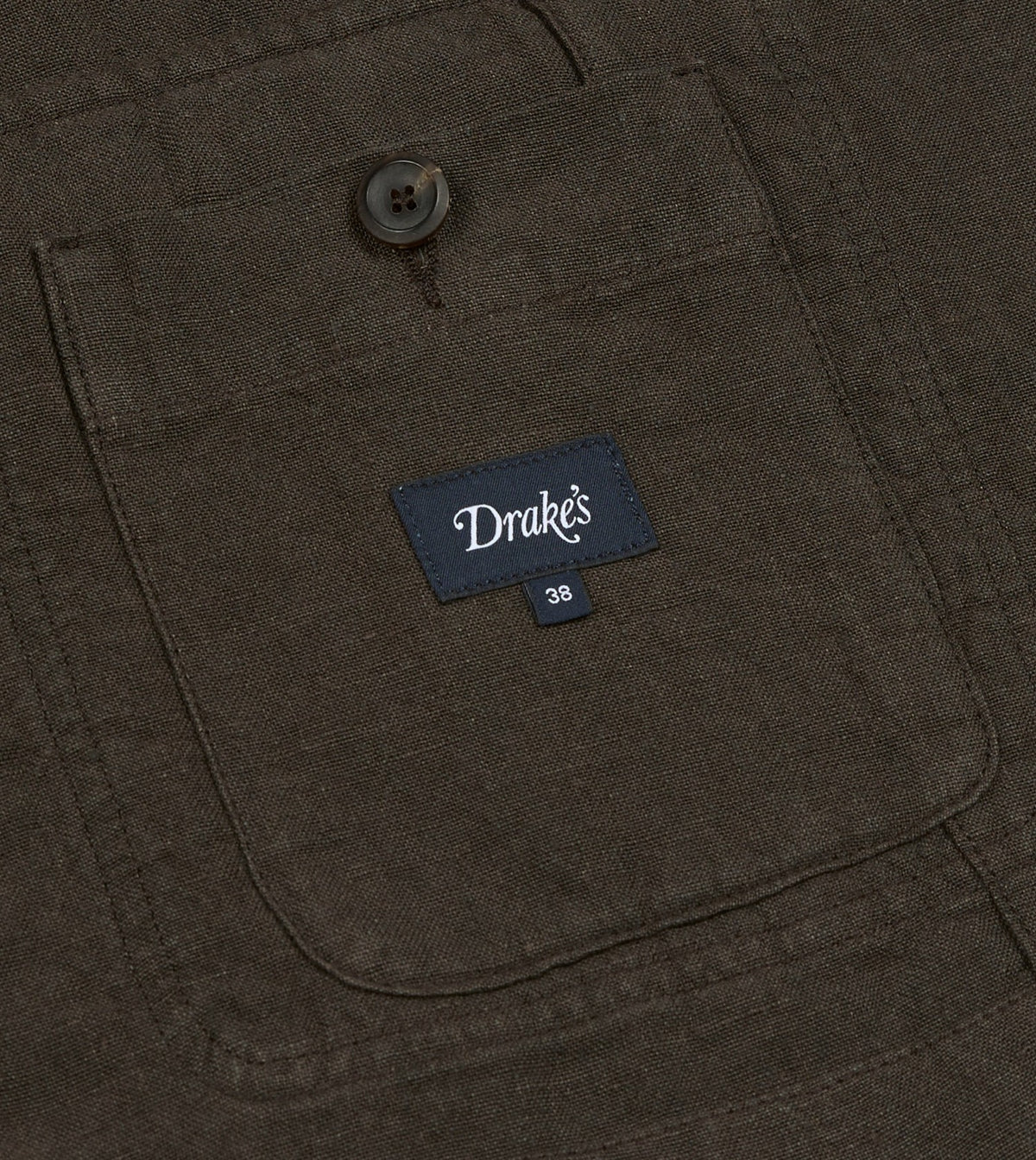 Drake's Brown Linen Forestière Jacket