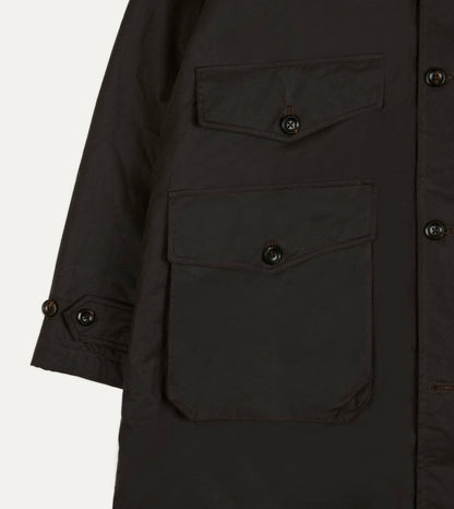 Drake's Brown Waxed Cotton Service Mac