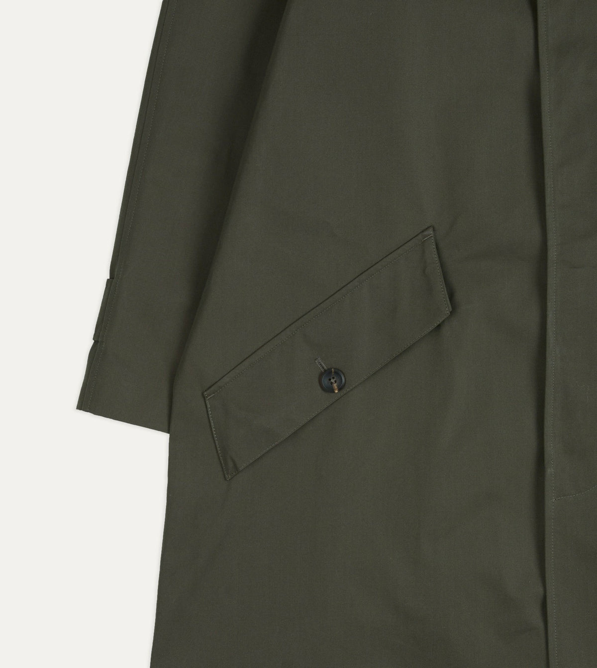 Drake's Olive Cotton Raglan Mac