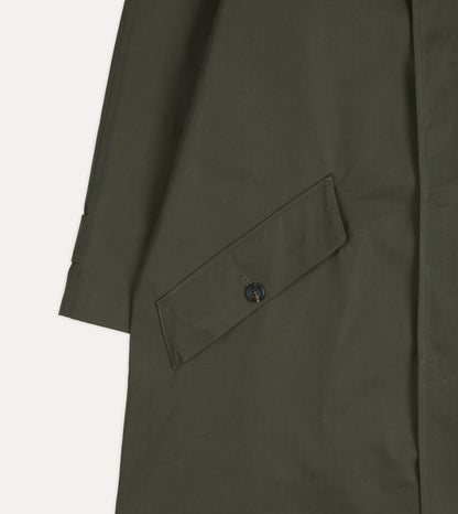 Drake's Olive Cotton Raglan Mac