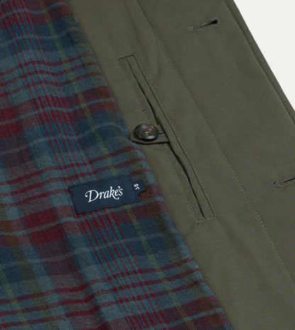 Drake's Olive Cotton Raglan Mac