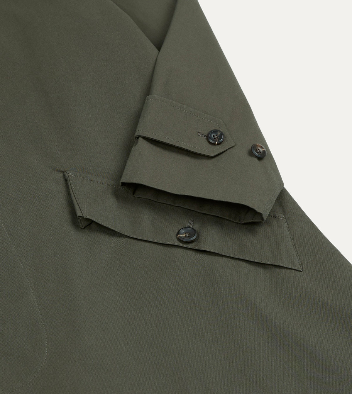 Drake's Olive Cotton Raglan Mac
