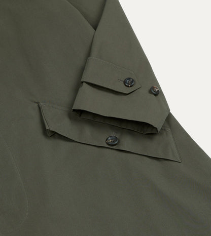 Drake's Olive Cotton Raglan Mac