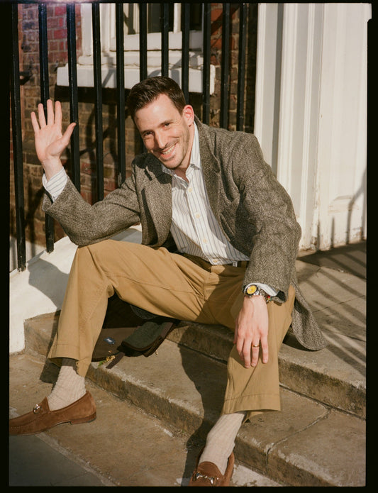 Drake's Grey Wool Tweed Field Games Blazer