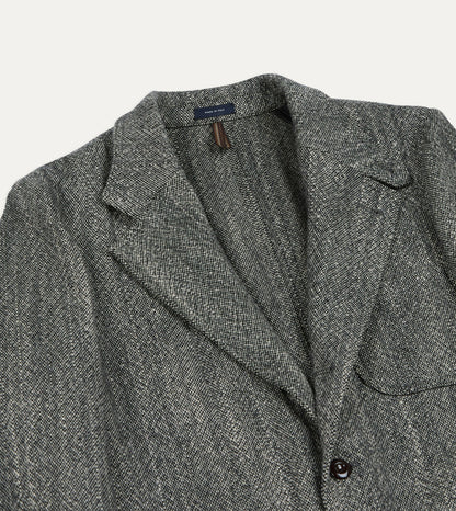 Drake's Grey Wool Tweed Field Games Blazer
