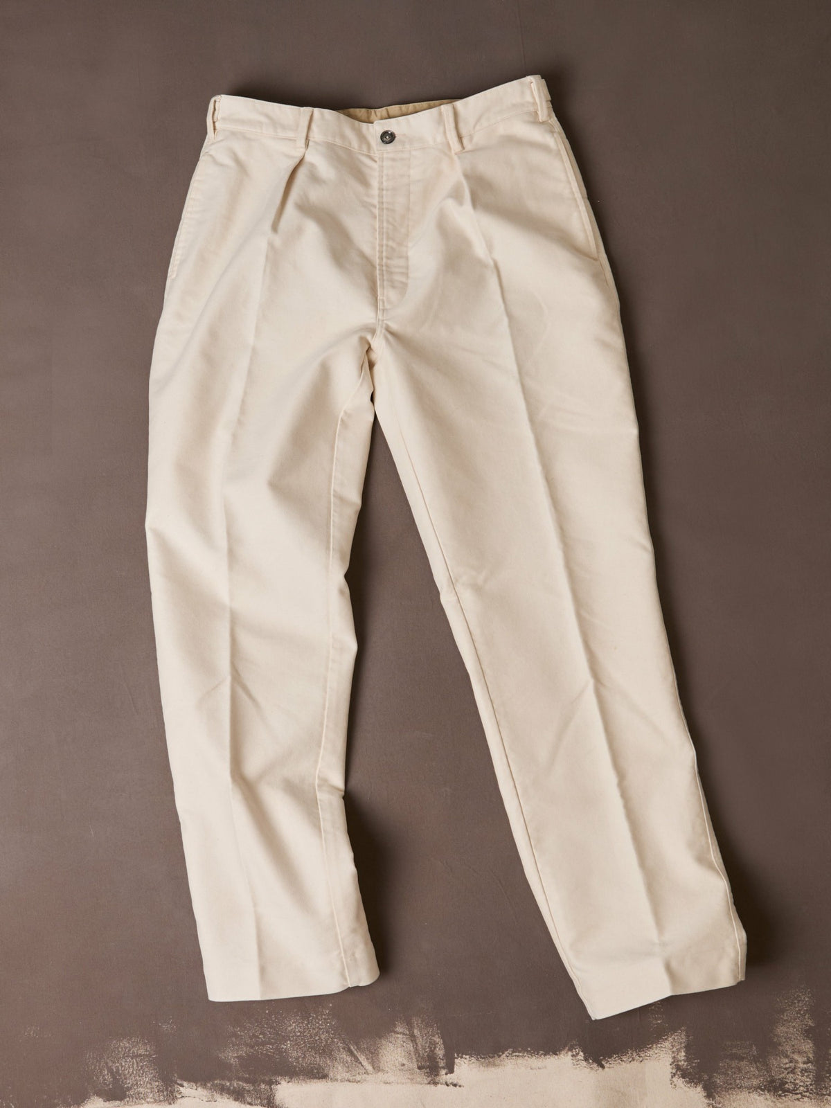 Drake's Ecru Moleskin Games Trouser