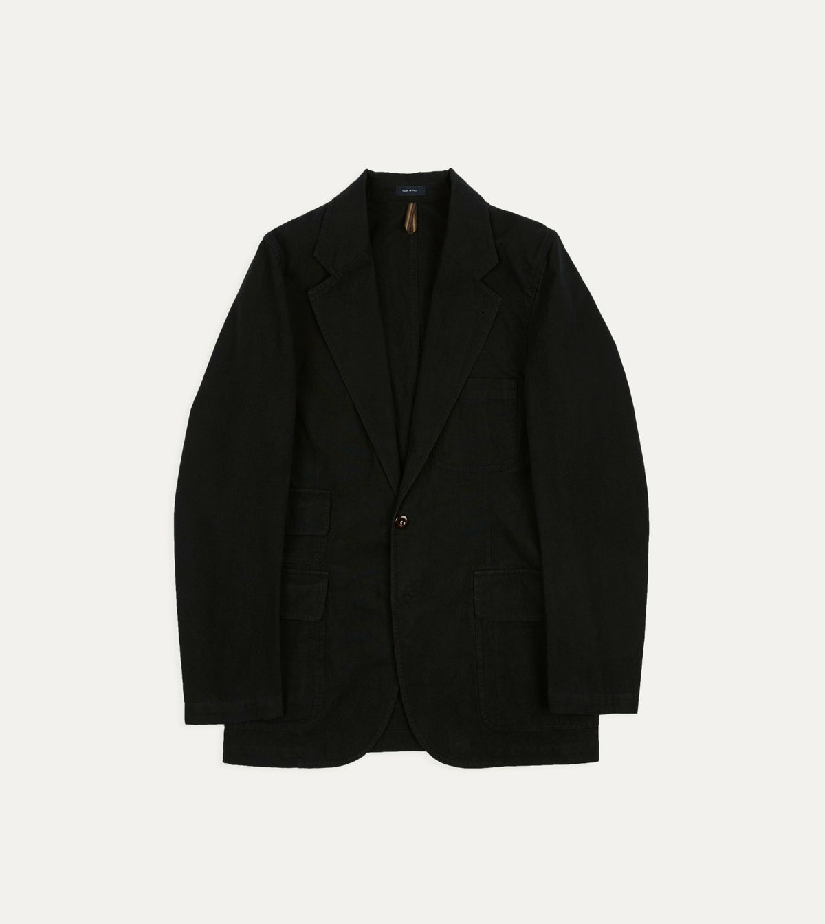 Drake's Black Cotton-Linen Games Blazer Mk. IV