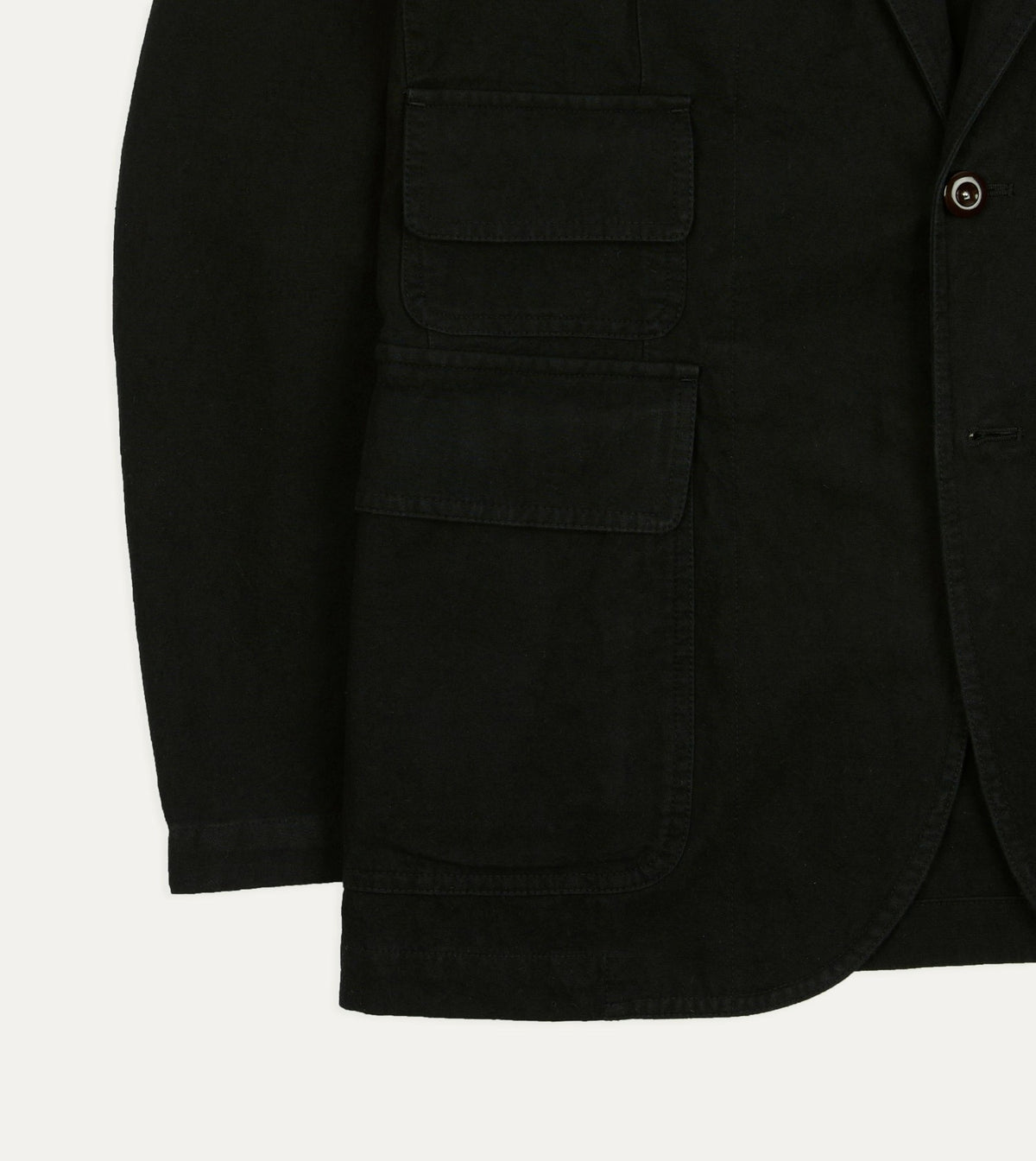 Drake's Black Cotton-Linen Games Blazer Mk. IV