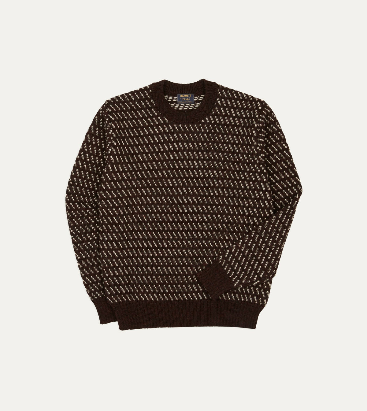 Drake's BEAMS F & Drake’s Norwegian Birdseye Wool Crew Neck Jumper